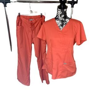 Grey's Anatomy Scrub Set in Coral